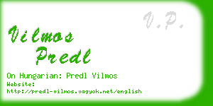 vilmos predl business card